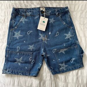 NWT Fin & Vince Carpenter Shorts Paisley Denim 12-14 Years